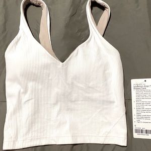 Lululemon white Align ribbed tank, new but tags just removed, size 0